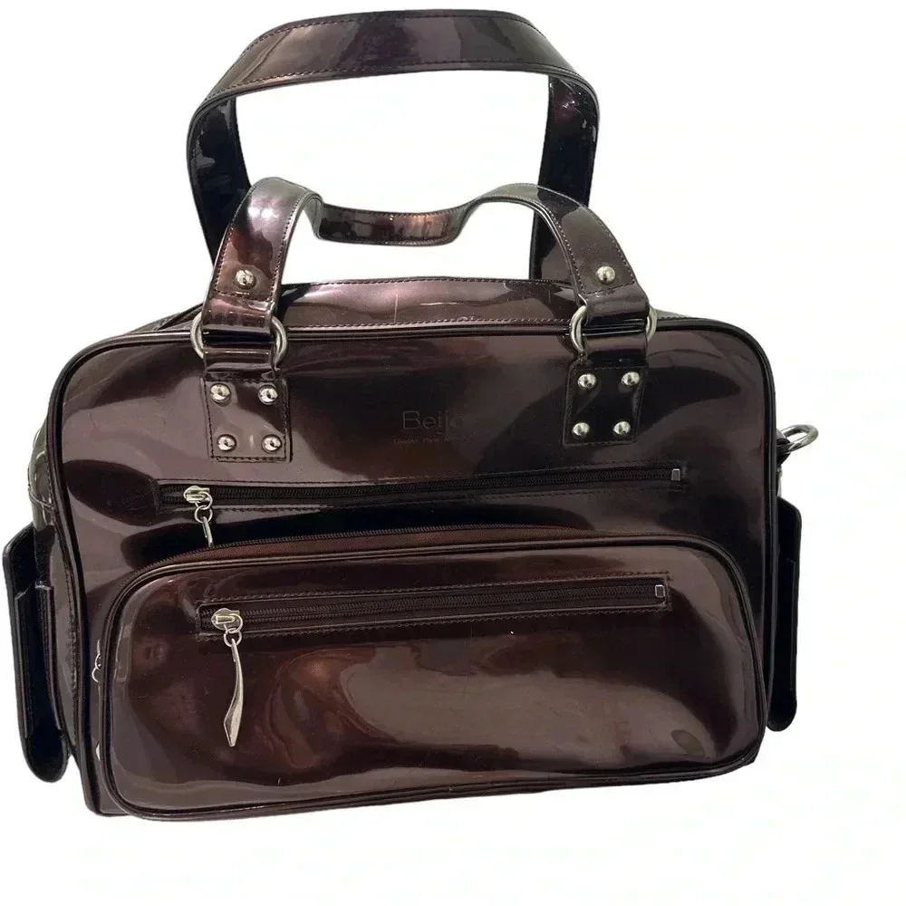 Beijo brown bronze large tote with multiple pockets